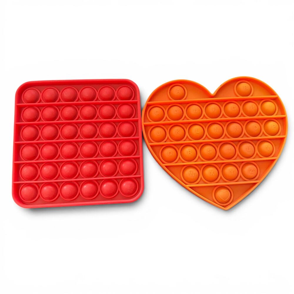 Heart & Square With Alphabet Pop It Fidget Toy